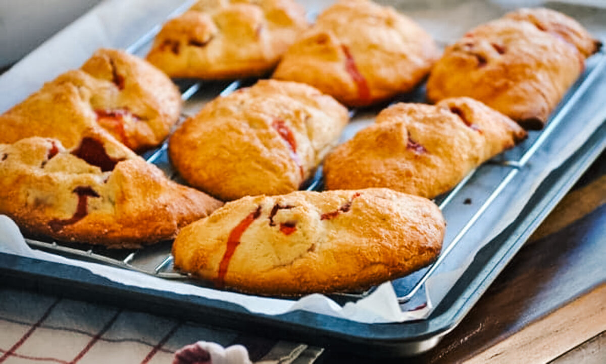 Strawberry Hand Pies on a baking sheet.