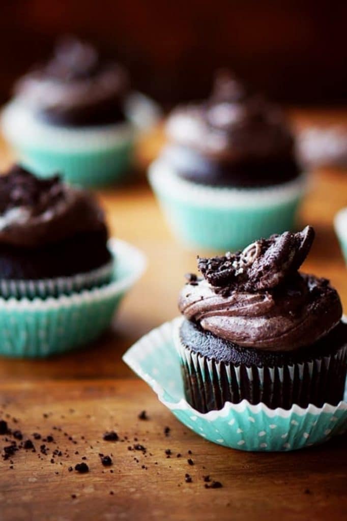 These made from scratch Chocolate Cupcakes with Fluffy Oreo Cream Cheese Frosting are seriously heavenly. Chocolate creamcheese frosting piled atop moist chocolate cupcakes and sprinkled with Oreo crumbs... there's no question this is the ultimate chocolate dessert. These are great to make for birthday celebrations!
