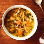 Chicken and Rice Soup in a bowl.