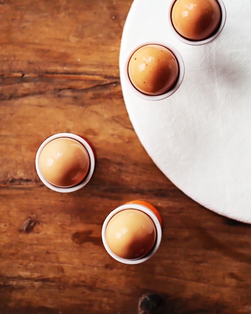 Soft Boiled Egg vs Hard boiled eggs in cups. 