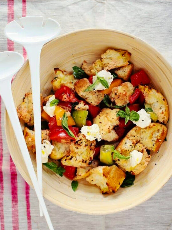 Grilled Panzanella Toscana Salad with Burrata