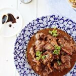 Persian lamb stew with pomegranate, walnuts and tender lamb.