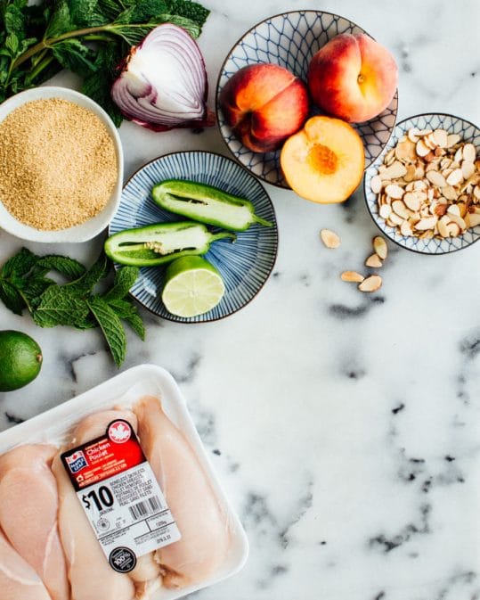 Grilled Chicken Couscous Salad with Peaches & Mint Recipe ...