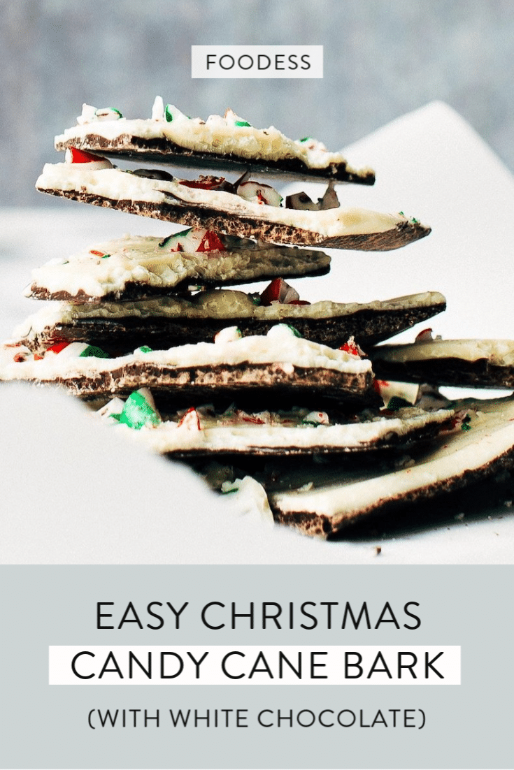 white chocolate candy candy holiday bark piled high