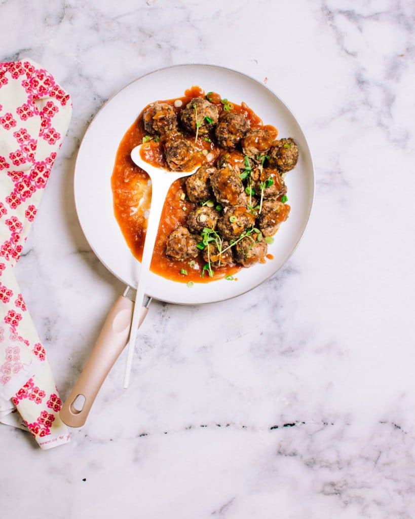 Sweet and sour meatballs.