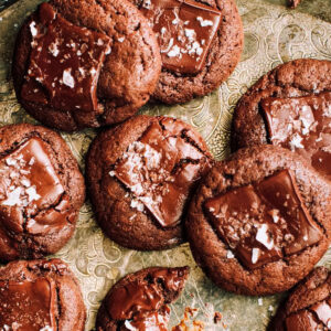 Brownie Cookies on a tray.