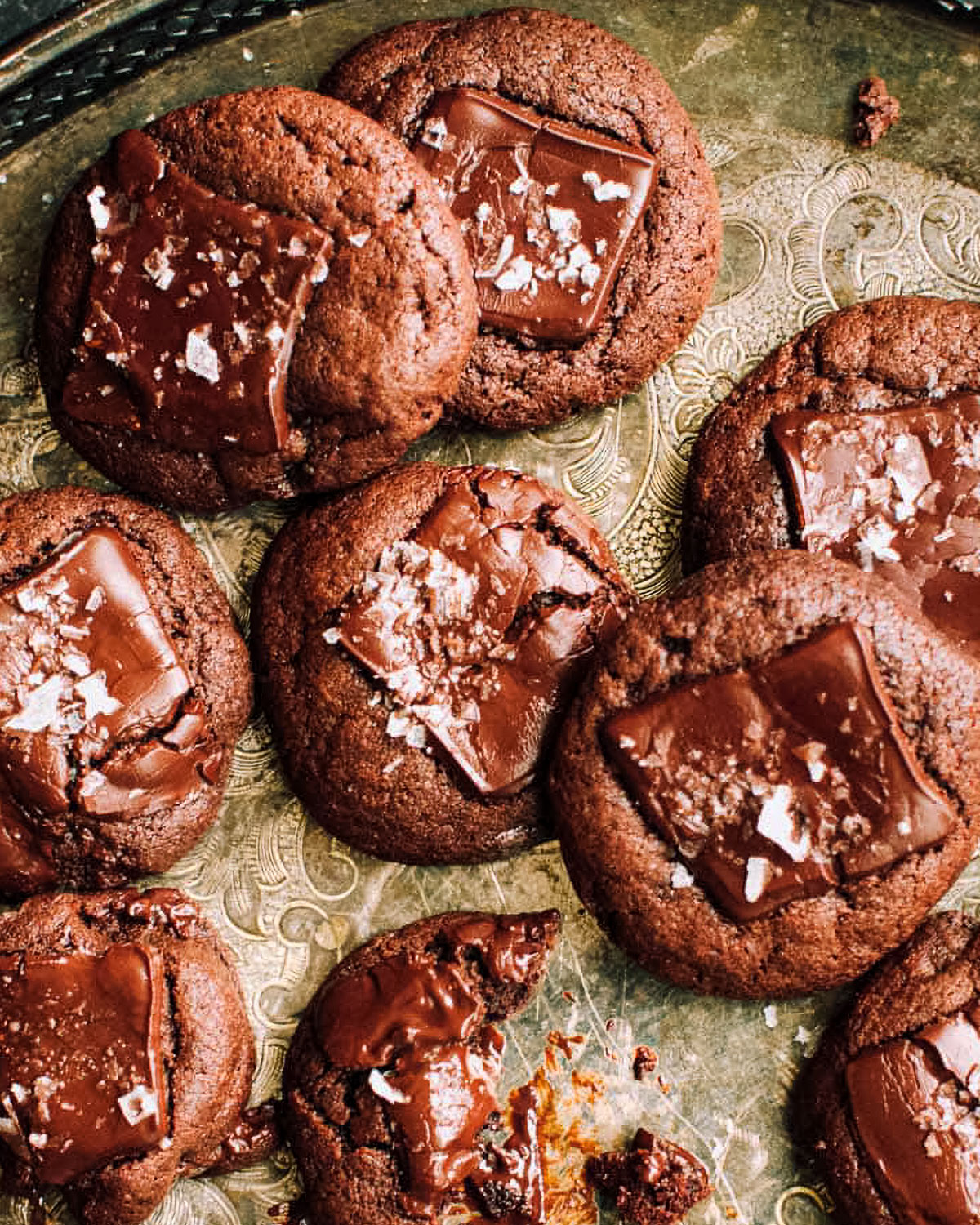 Brownie Cookies on a tray.