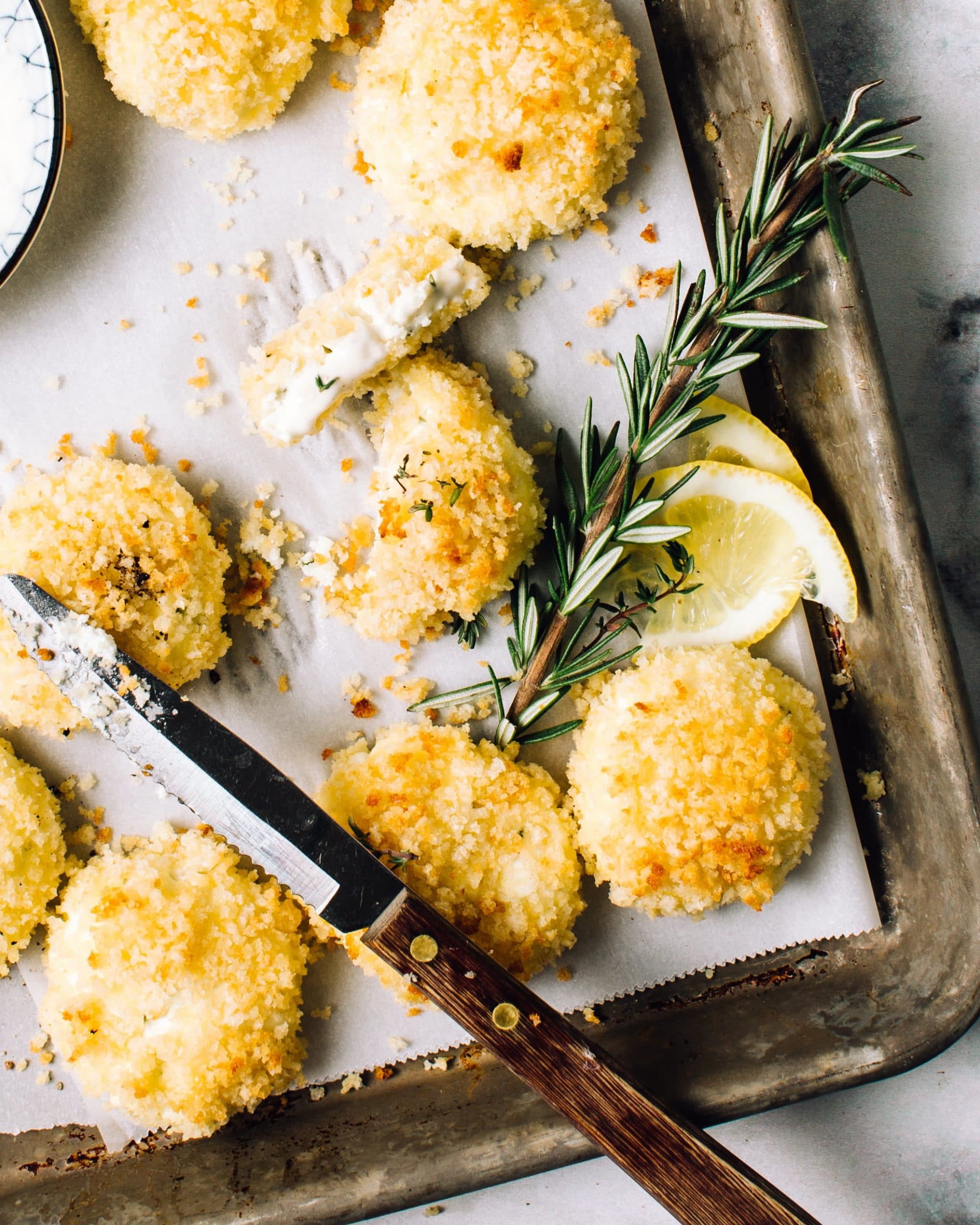 Baked Goat Cheese Fritters with Herbs Recipe