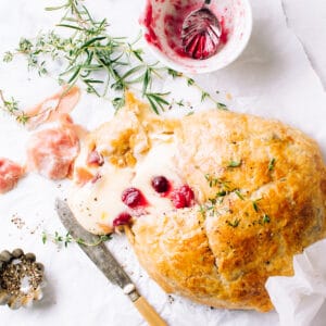 Puff Pastry Baked Brie with Prosciutto