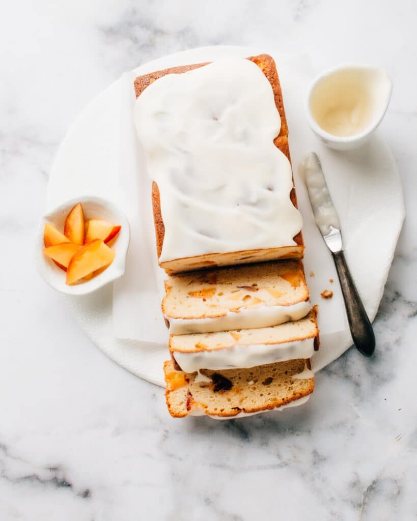 The best moist and fluffy, easy Peach Pound Cake recipe | Foodess