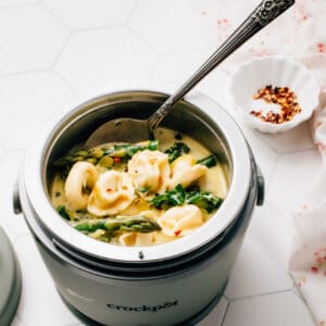 Slow Cooker Creamy Spring Tortellini Soup Recipe