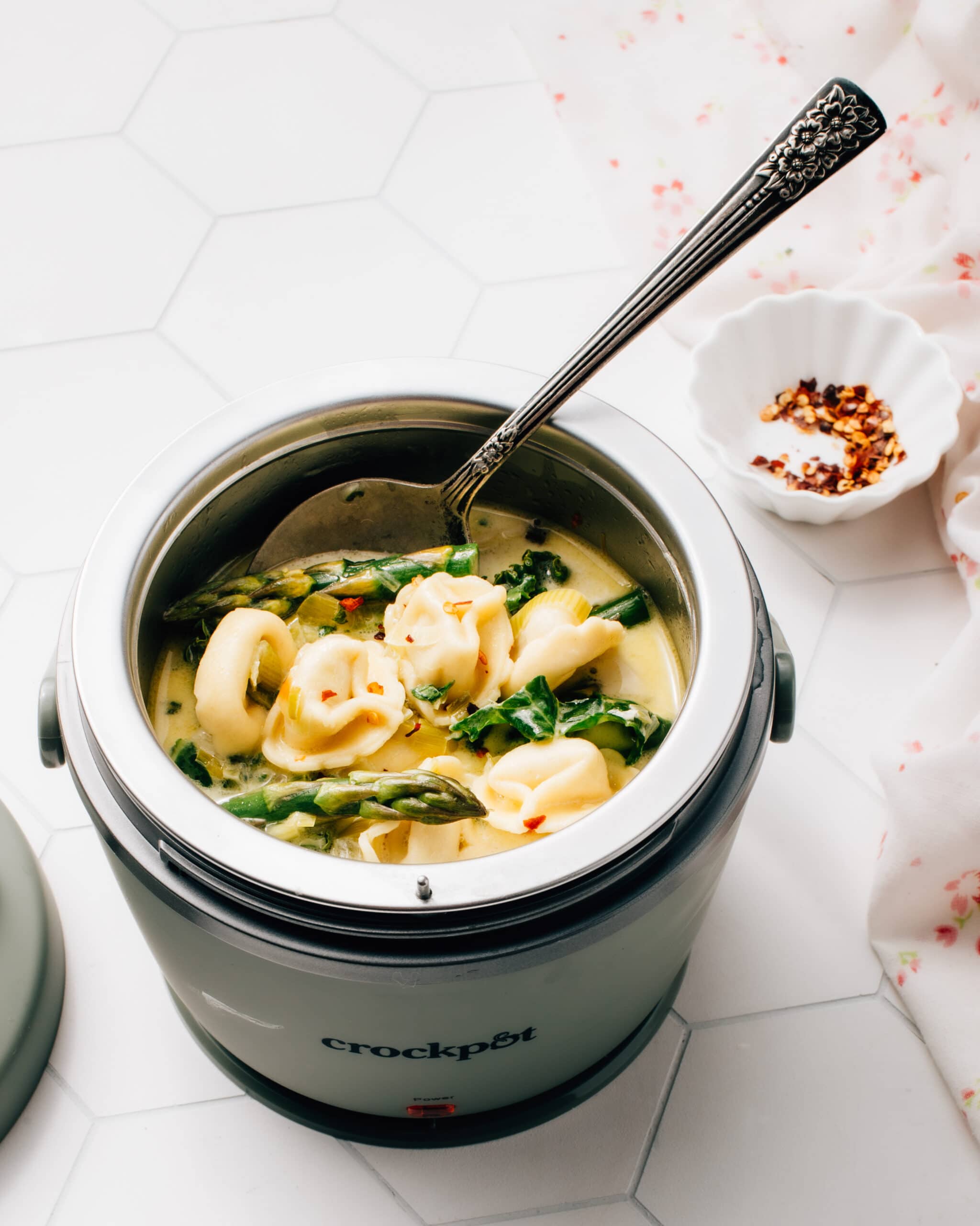 Slow Cooker Creamy Spring Tortellini Soup Recipe