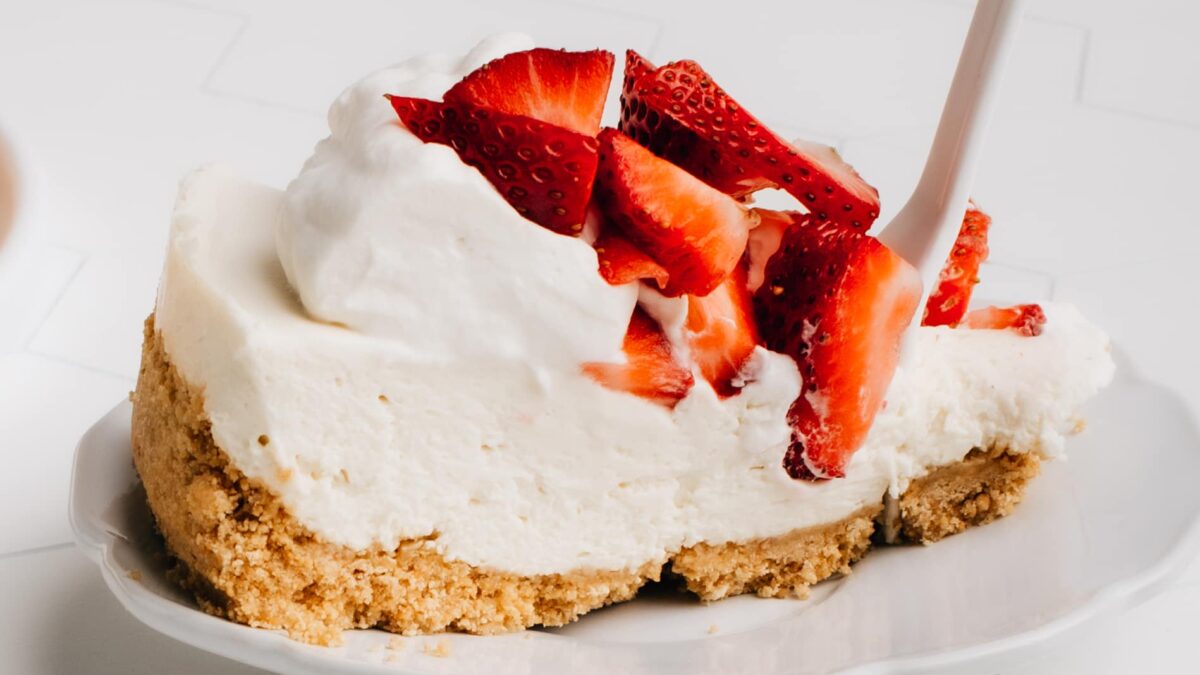 Strawberry no bake cheesecake.