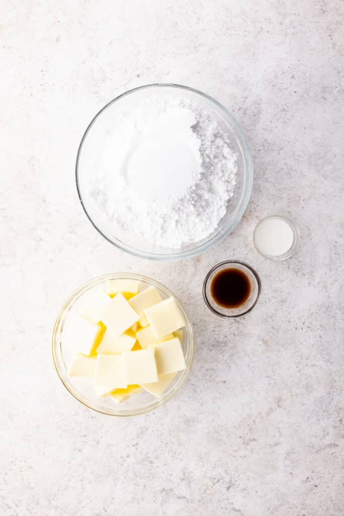 Ingredients for the Best-Ever Vanilla Frosting