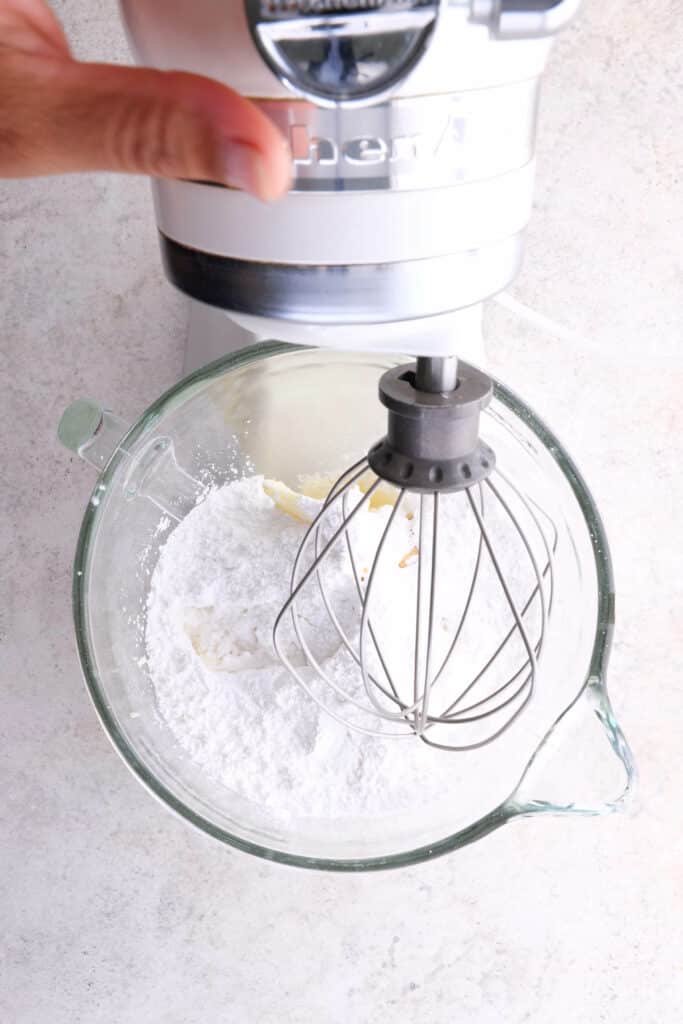 all ingredients in stand mixer fitted with whisk attachment.