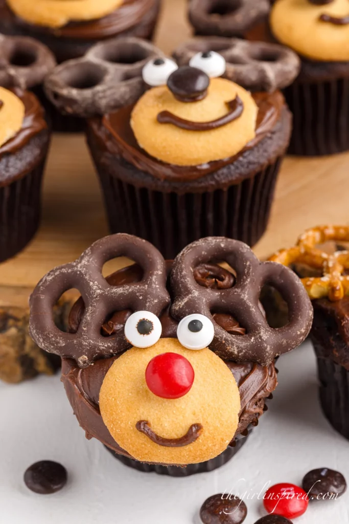 Christmas Rudolph Reindeer Chocolate Cupcakes