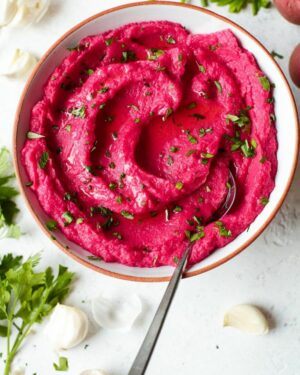 beet mashed potatoes for family valentine's dinner.