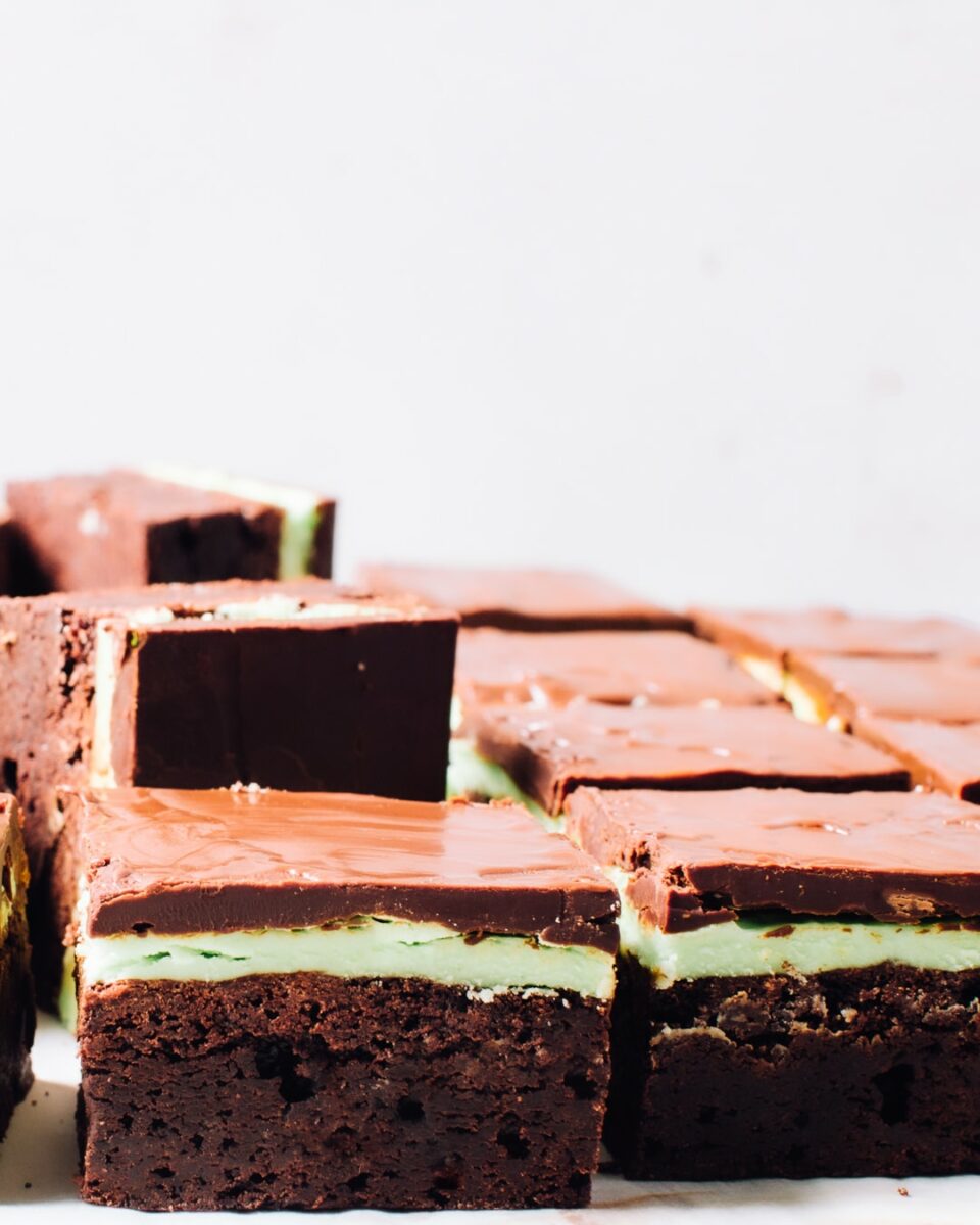 Green Frosted Saint Patricks Day Dessert Brownies