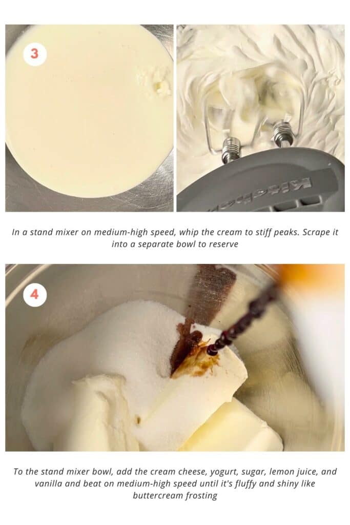 Step-by-step process to make the easter egg cheesecake filling