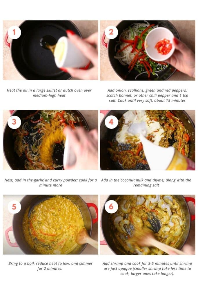 Step-by-step instructions on how to make a delicious Jamaican Curry Shrimp Recipe
