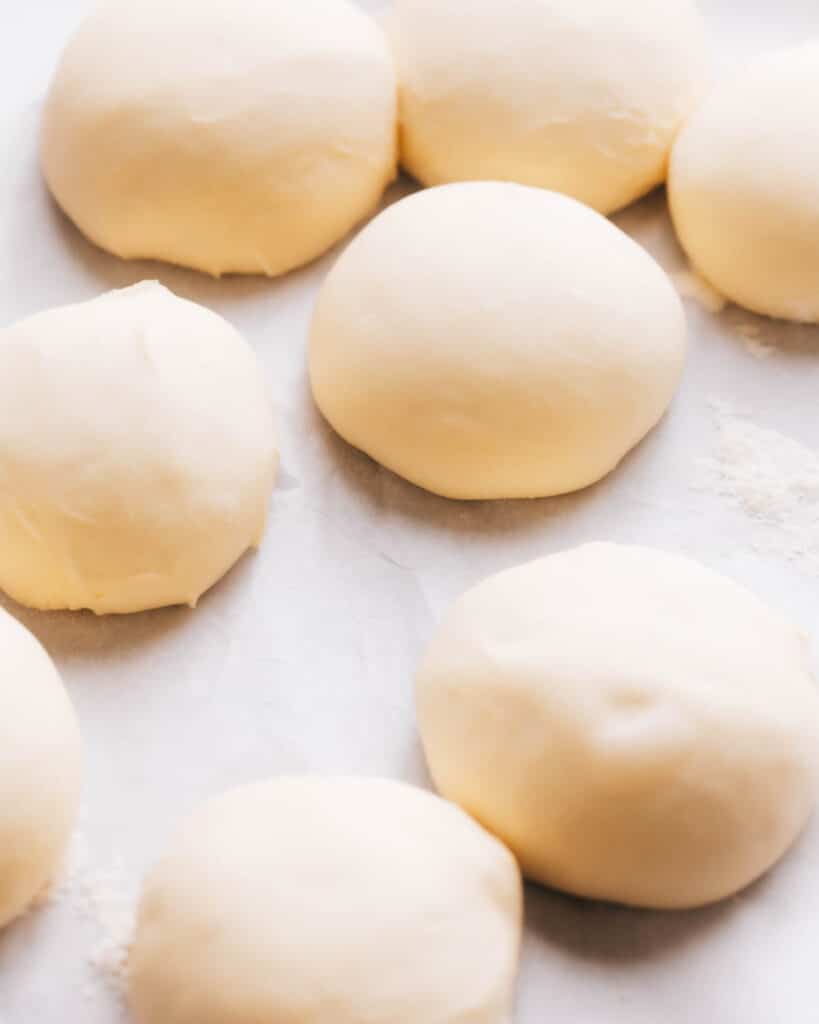Balls of dough.