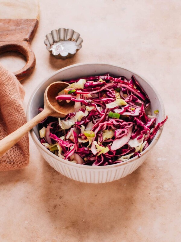 Cabbage slaw for fish tacos.