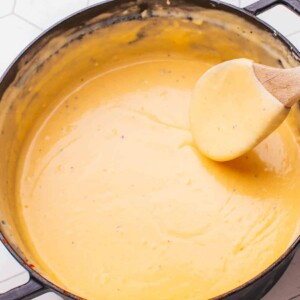 Cheddar Cheese Sauce for mac and cheese.
