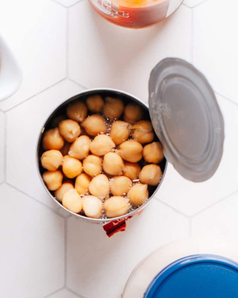 A can of chickpeas to make aquafaba.