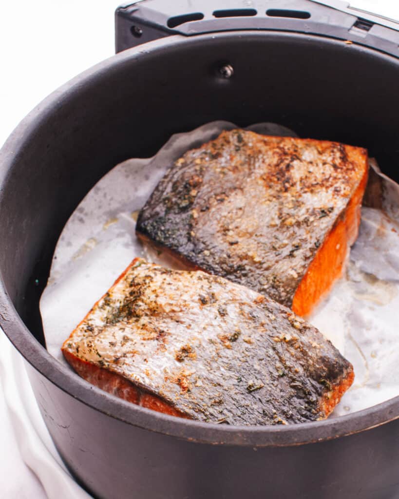 Air Fried Salmon in basket