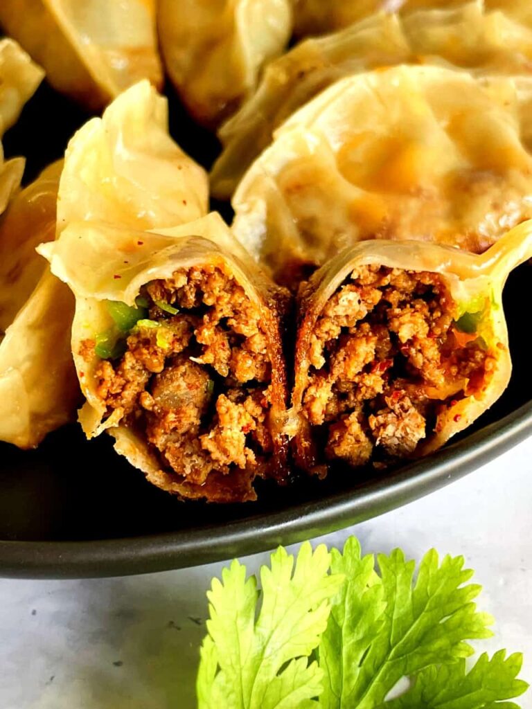 Dumplings stuffed with leftover taco meat