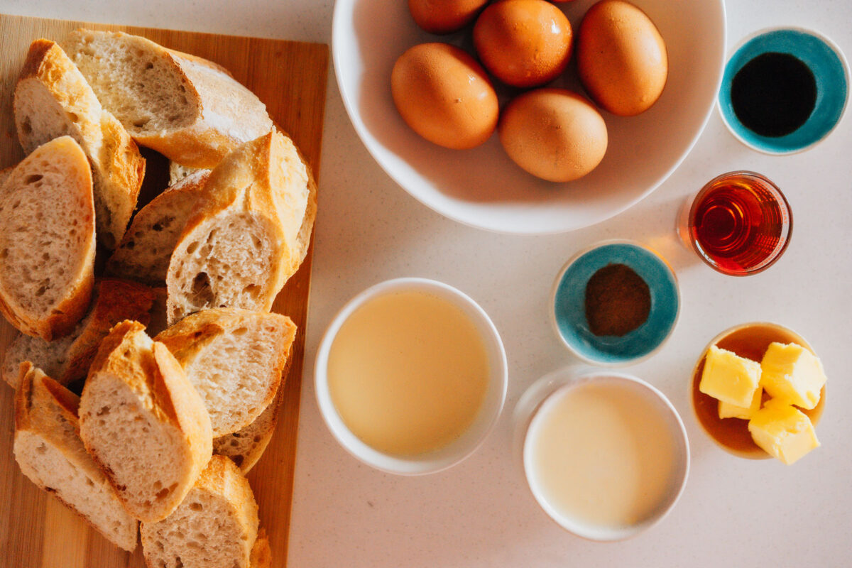 French Toast Bake Ingredients.
