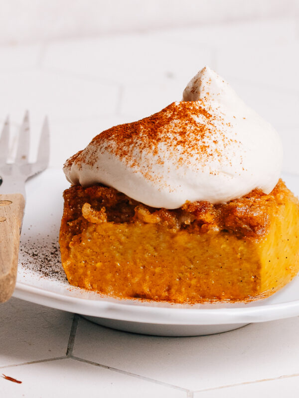 Pumpkin Dessert Recipe on a plate.