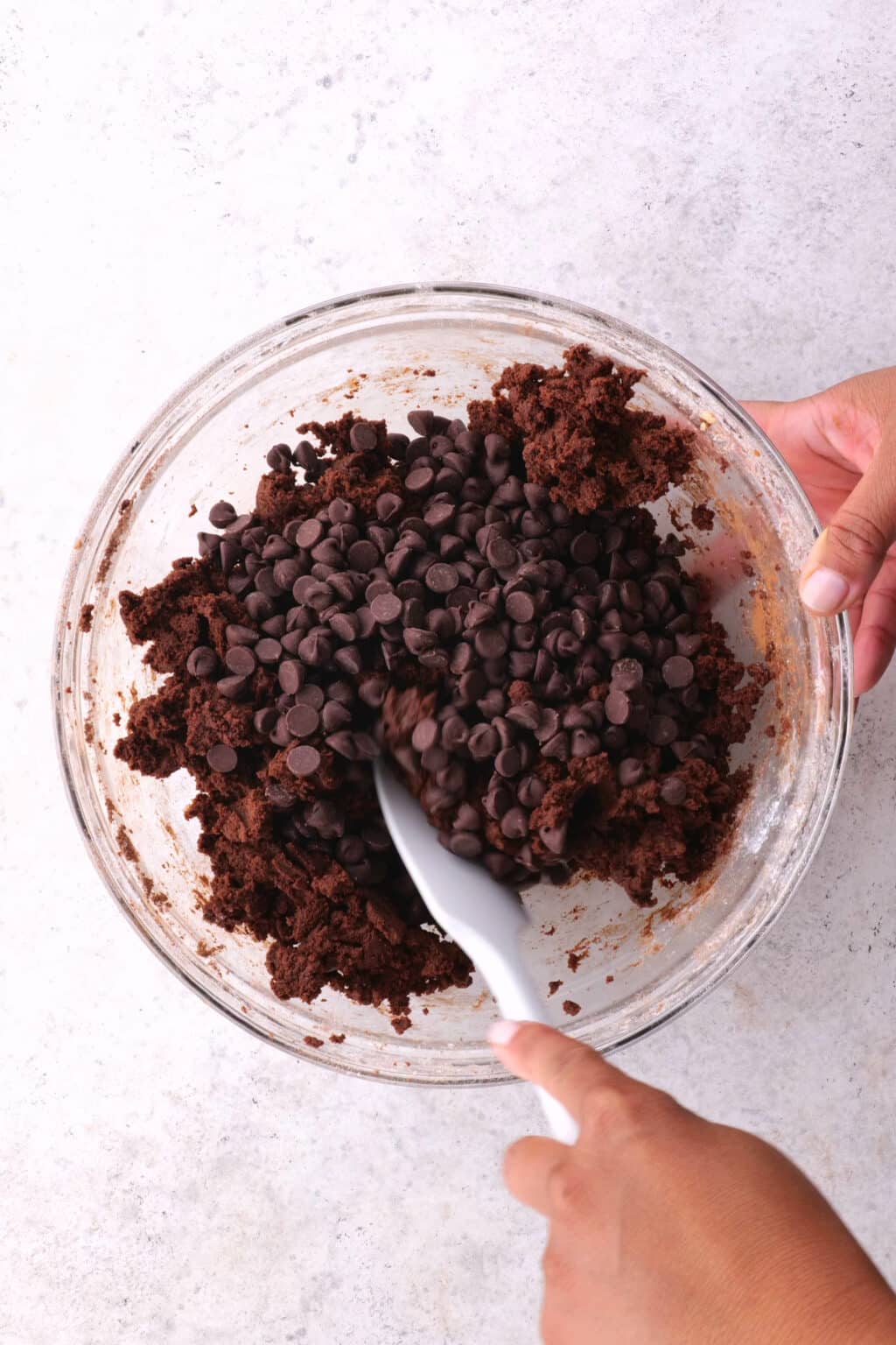 Steps of making brownie cookies.