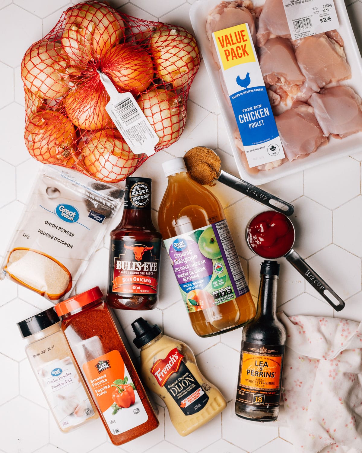 Crockpot BBQ Chicken ingredients.
