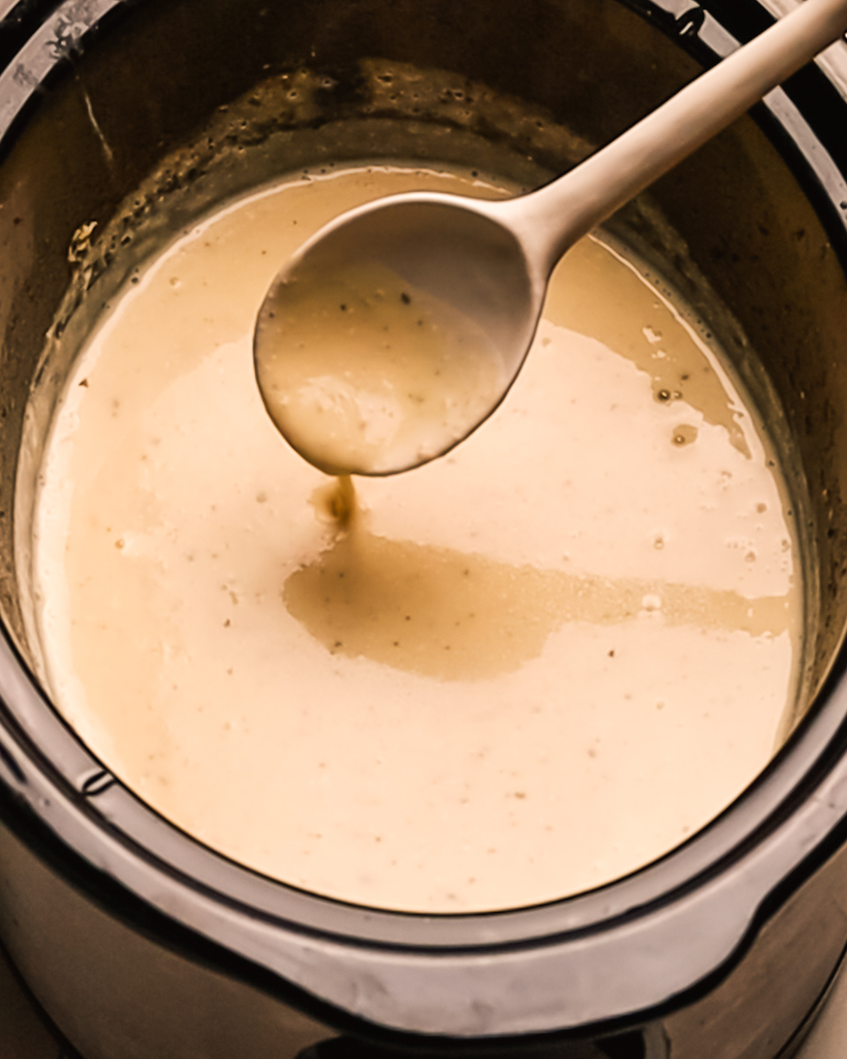 Crockpot Alfredo sauce.