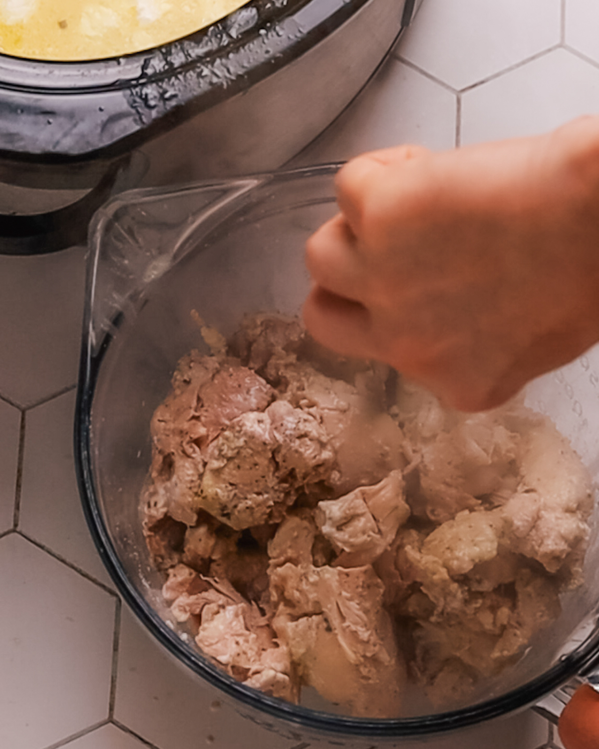 Steps of making Crockpot Chicken Alfredo recipe.