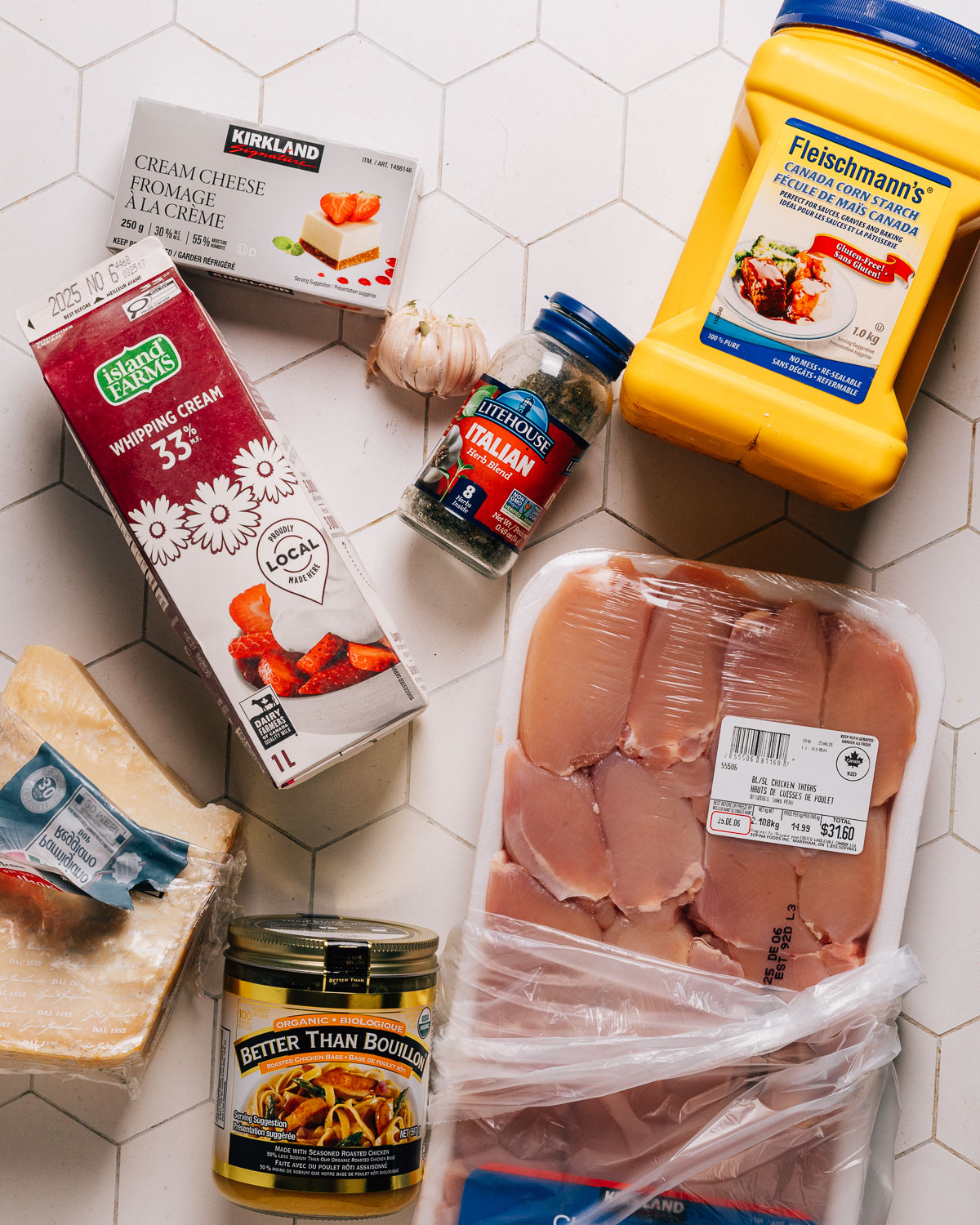 Crockpot Chicken Alfredo Ingredients.