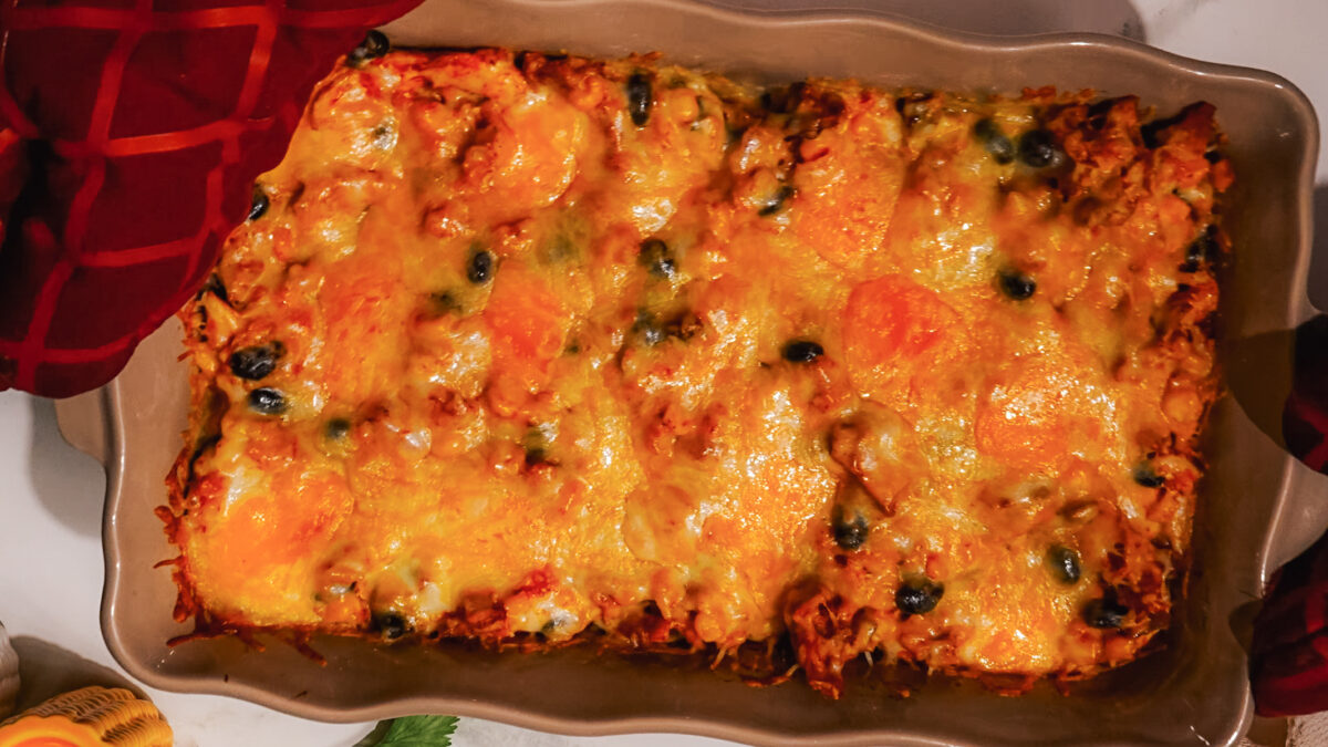 Steps of making Mexican Chicken Casserole Recipe in a gallery.