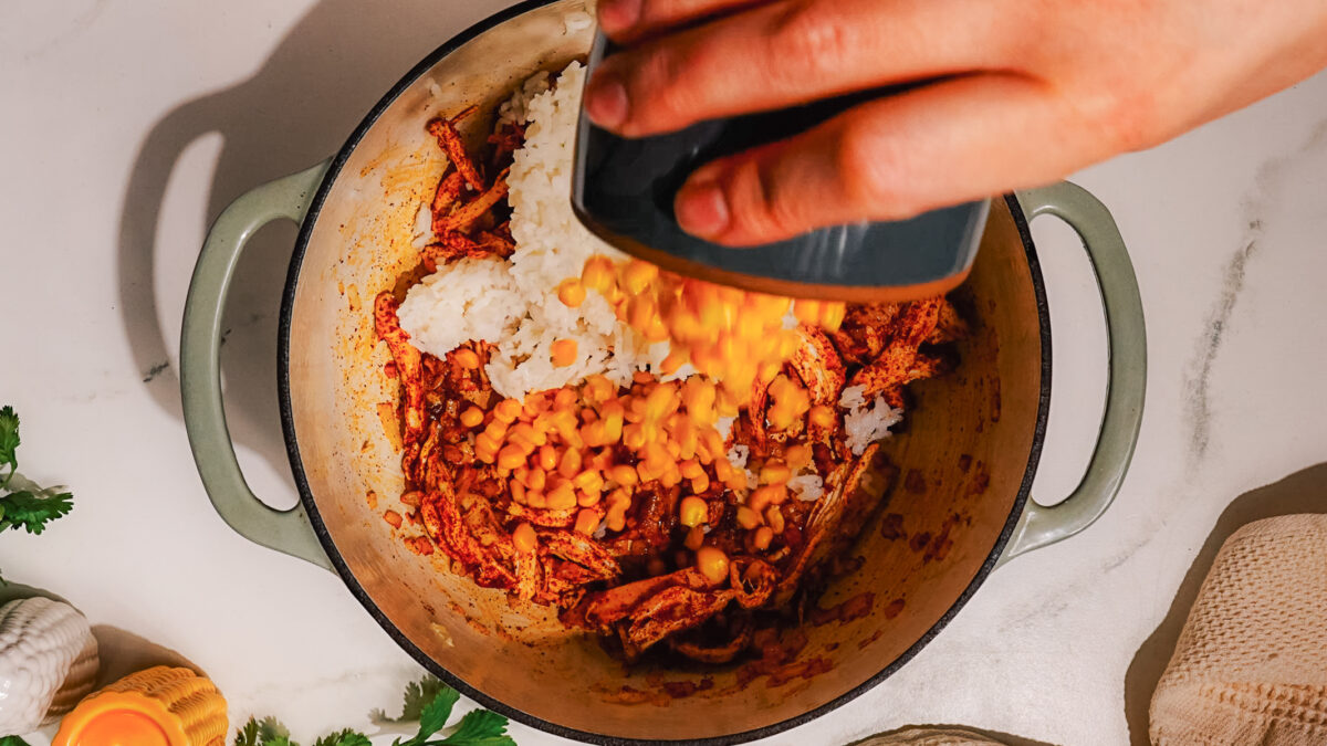 Steps of making Mexican Chicken Casserole Recipe in a gallery.