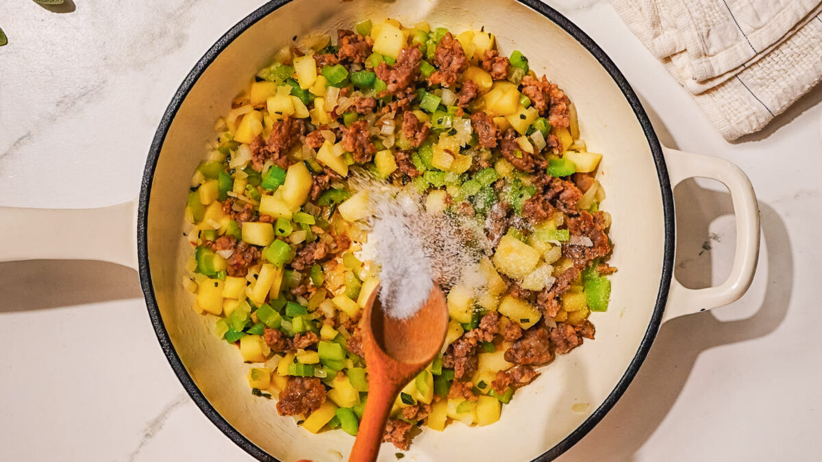 Steps of making Stuffed Pork Chops recipe.