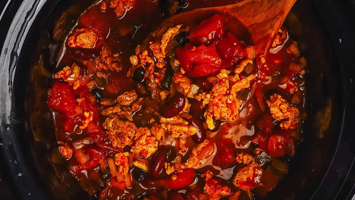 Turkey Chili Crockpot Recipe Steps.