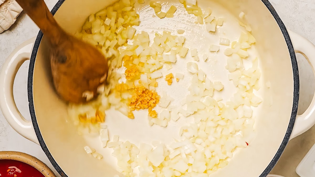 Browning ground beef in a skillet for spaghetti sauce