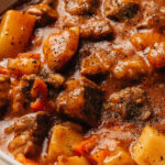 A bowl of pork stew.