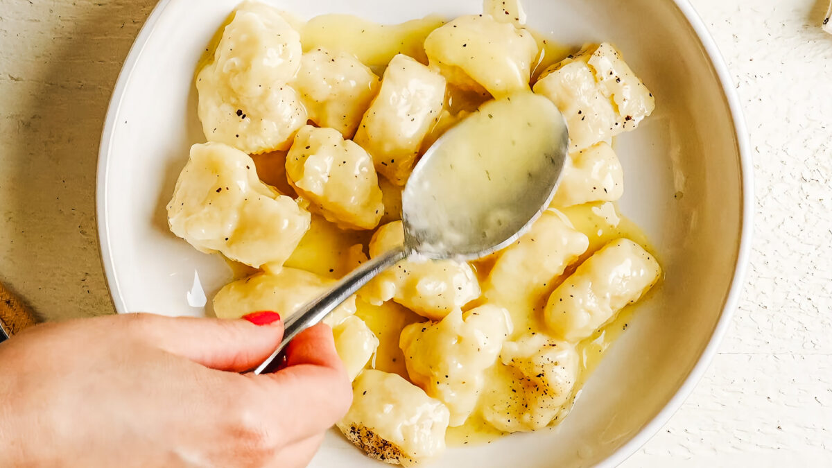 Homemade potato gnocchi made from scratch