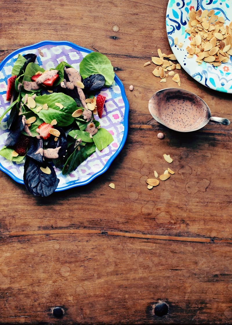 Strawberry Salad With Rhubarb Dressing