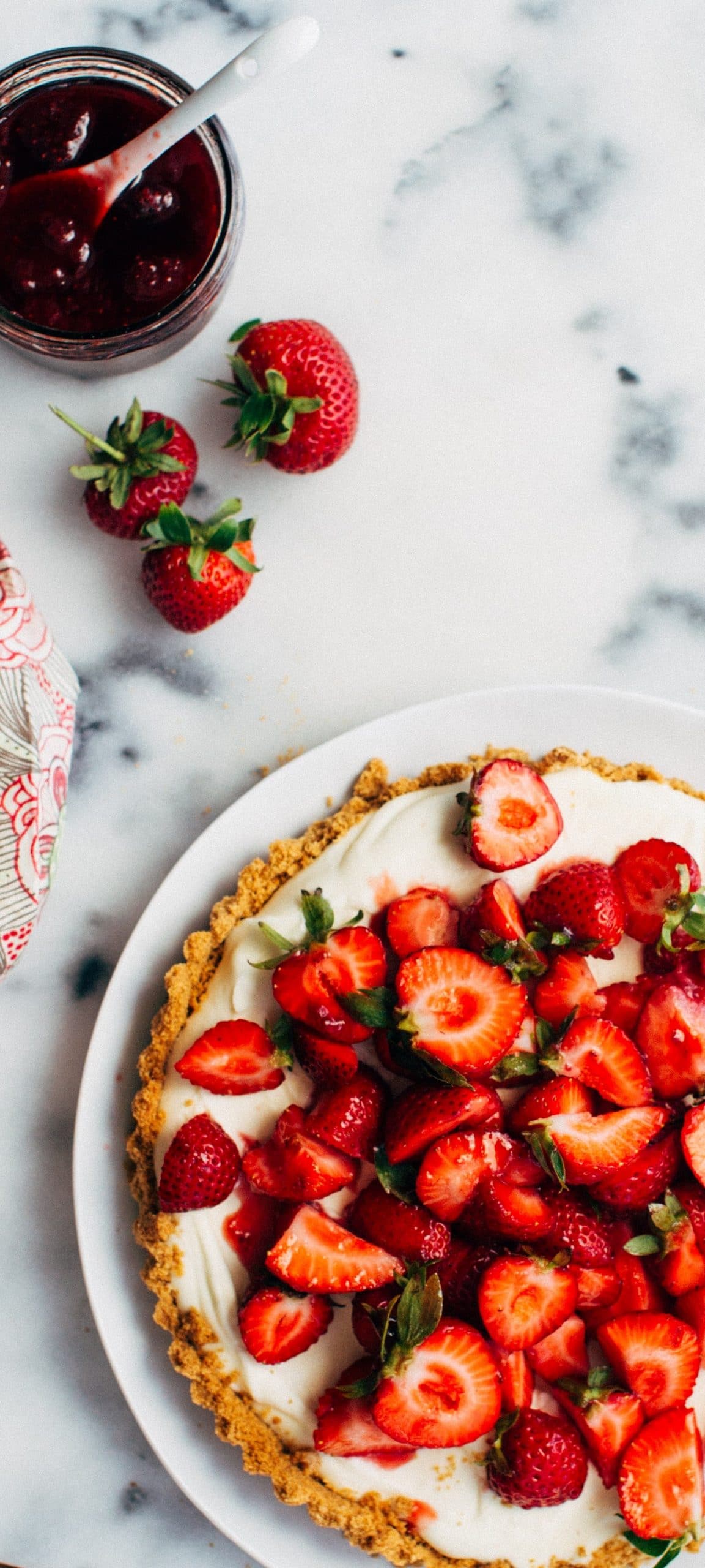 White Chocolate Mousse Strawberry Tart