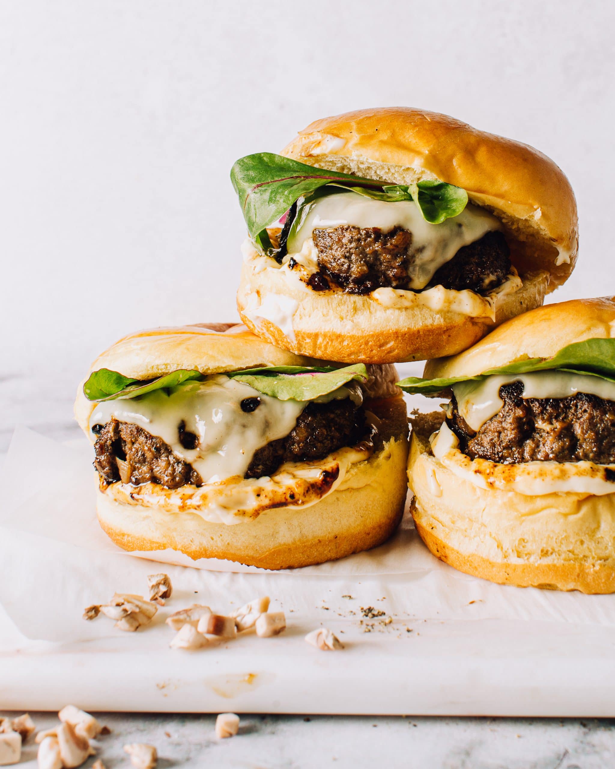Juicy Mushroom Burgers With Swiss