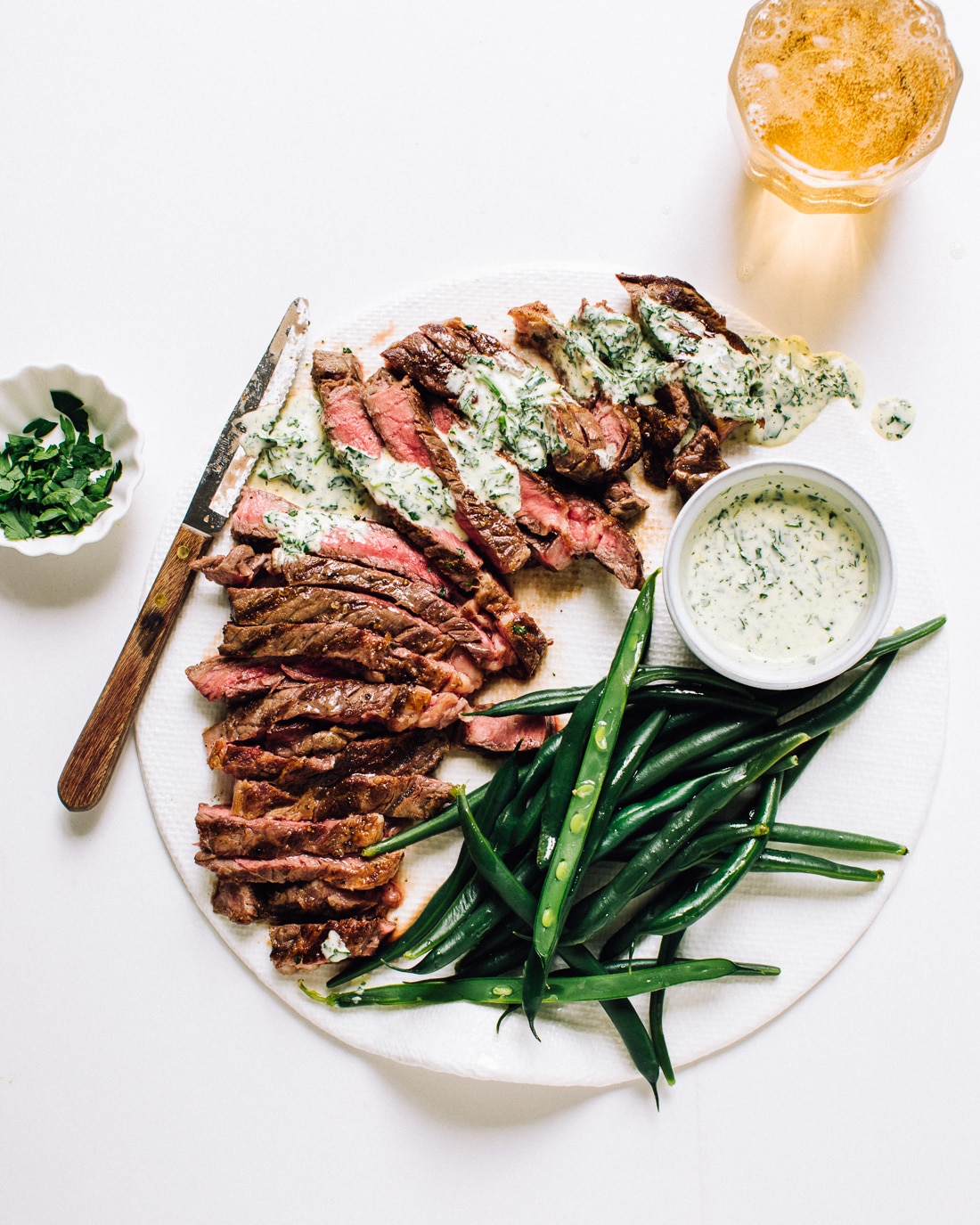Flat Iron Steak With Creamy Peruvian Green Sauce Aji Verde