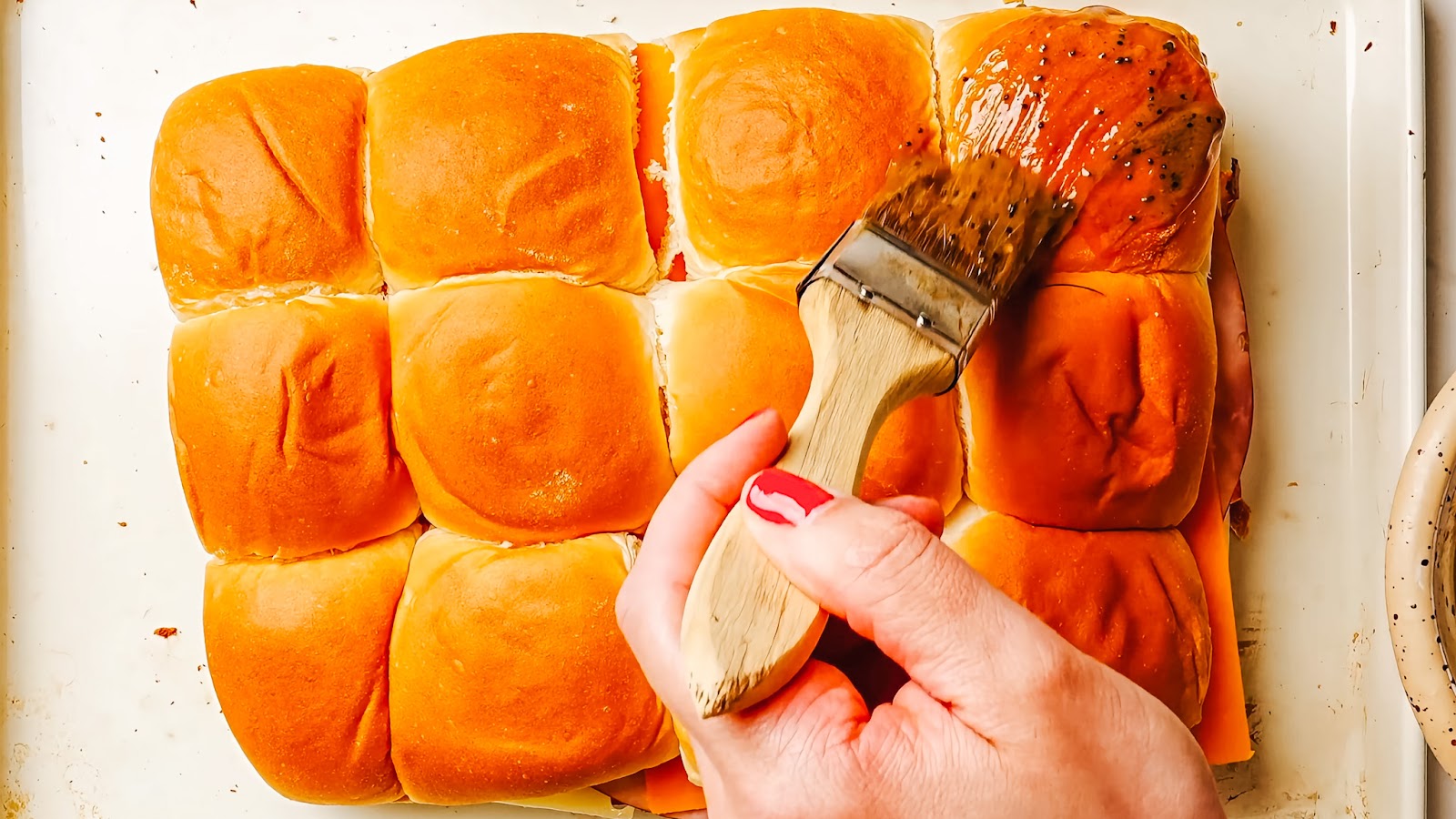 Ham and Cheese Sliders recipe steps.