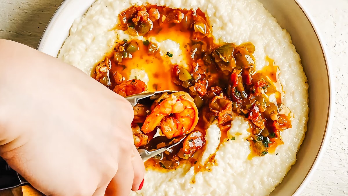 Shrimp and Grits recipe steps.